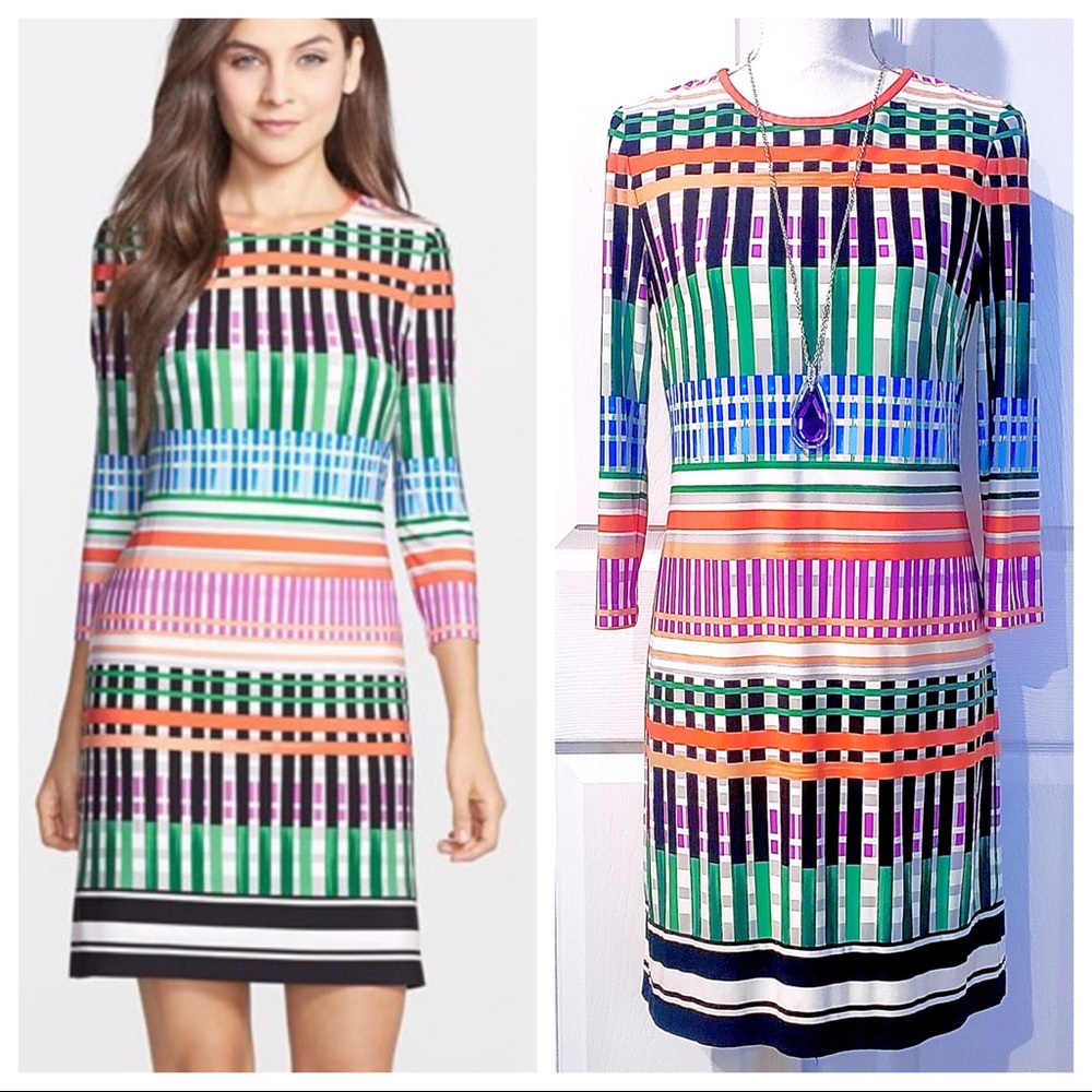 Eliza J Geometric Print Sheath Dress